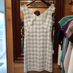 Beautiful teal and white dress.